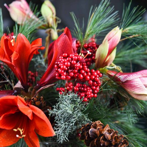 Floristik24 Deko Zweig mit roten Beeren Beerenzweig Herbstdeko 26cm 6St