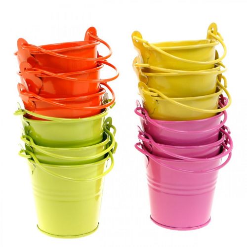 Floristik24 Deko-Eimer bunt sort. Ø6cm H6cm 12St