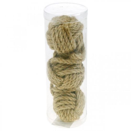 Floristik24 Deko zum Hängen Tauball Jute Natur Ø5,5cm 3St