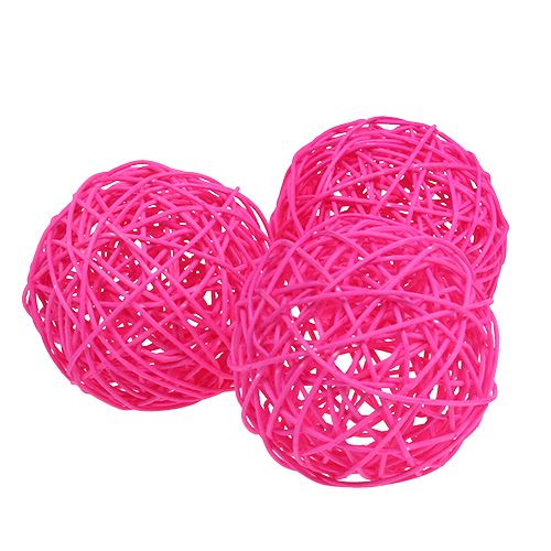 Floristik24 Dekoball Pink 10cm 6St