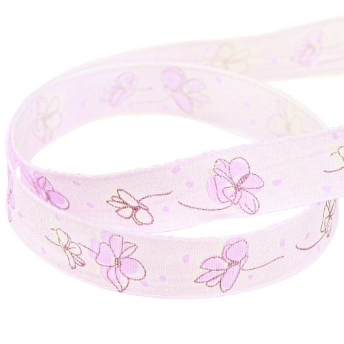 Artikel Dekoband Blumen Frühling Geschenkband Flieder 15mm 20m