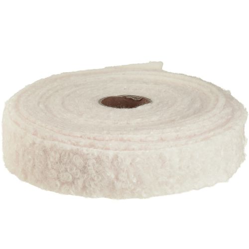 Artikel Dekoband Creme Breites Band Wolloptik Stoffband 40mm 8m