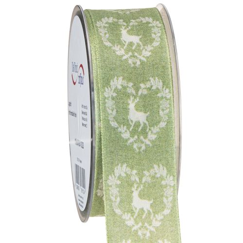 Dekoband Grün Hirsch 40mm 20m