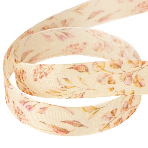 Artikel Dekoband Herbst Deko Stoffband Beige Altrosa 25mm 20m