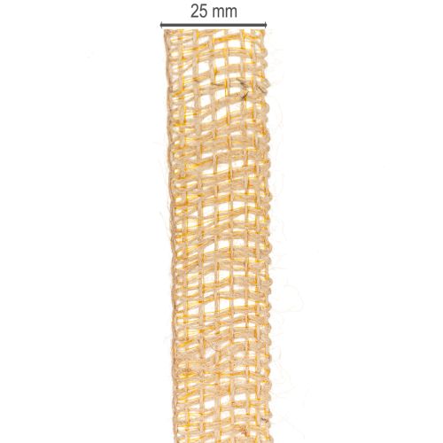 Dekoband aus Jute Gelb 25mm 10m Naturfarben für rustikale Dekoration | Floristik24.at