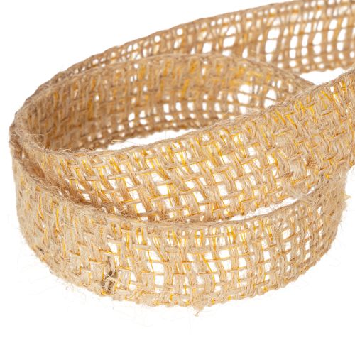 Dekoband aus Jute Gelb 25mm 10m Naturfarben für rustikale Dekoration | Floristik24.at