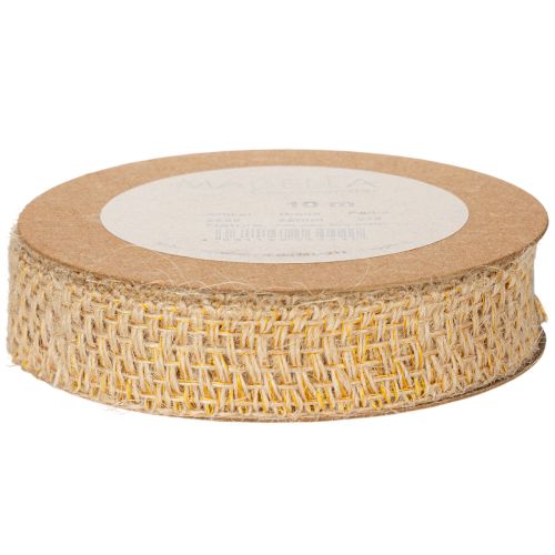 Dekoband aus Jute Gelb 25mm 10m Naturfarben für rustikale Dekoration | Floristik24.at