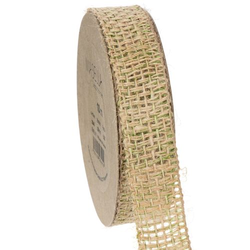 Artikel Dekoband Jute Grün Natur 25mm x 10m Juteband für Dekoration