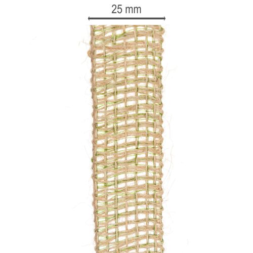Artikel Dekoband Jute Grün Natur 25mm x 10m Juteband für Dekoration
