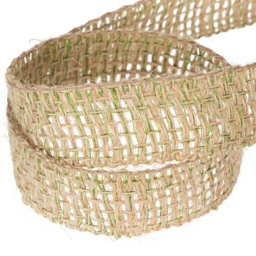 Dekoband Jute Grün Natur 25mm x 10m Juteband für Dekoration | Floristik24.at