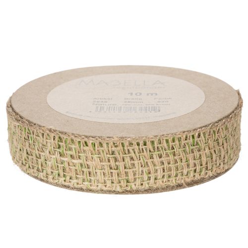 Dekoband Jute Grün Natur 25mm x 10m Juteband für Dekoration | Floristik24.at