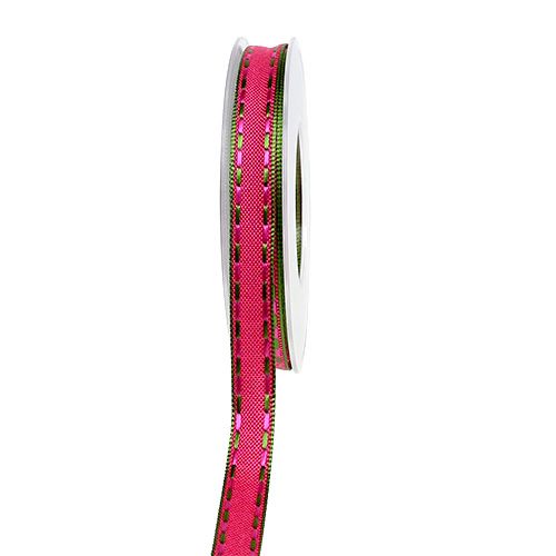 Floristik24 Dekoband Pink mit Drahtkante 15mm 15m