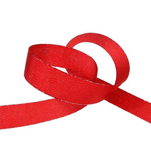 Floristik24 Dekoband Rot mit Glimmer 25mm 20m