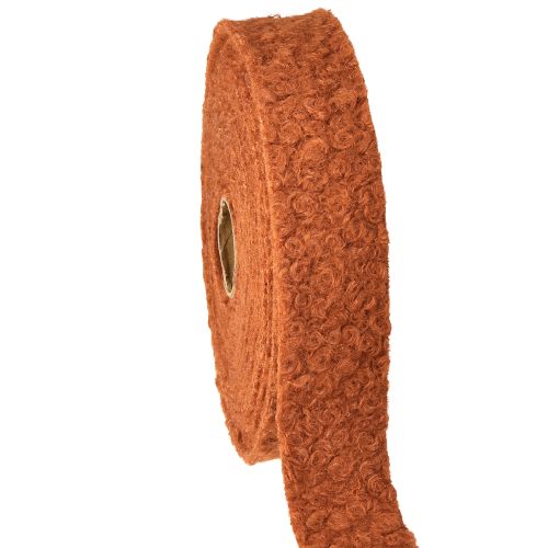 Dekoband Rotbraun Breites Stoffband Wolloptik 40mm 8m
