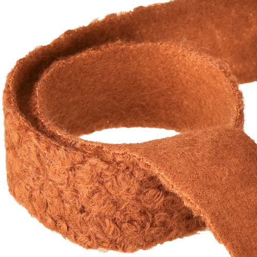 Artikel Dekoband Rotbraun Breites Stoffband Wolloptik 40mm 8m