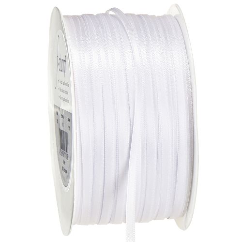 Dekoband Satinband Weiß Doppelsatinband 3mm 50m