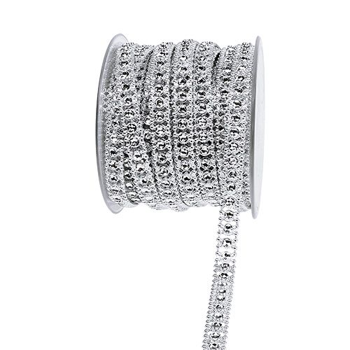 Floristik24 Dekoband Silber 10mm 9m