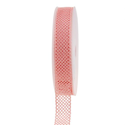 Floristik24 Dekoband Spitze 21mm 20m Rosa