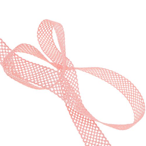 Floristik24 Dekoband Spitze 21mm 20m Rosa