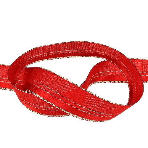 Floristik24 Dekoband Weihnachten Rot, Gold 25mm 20m