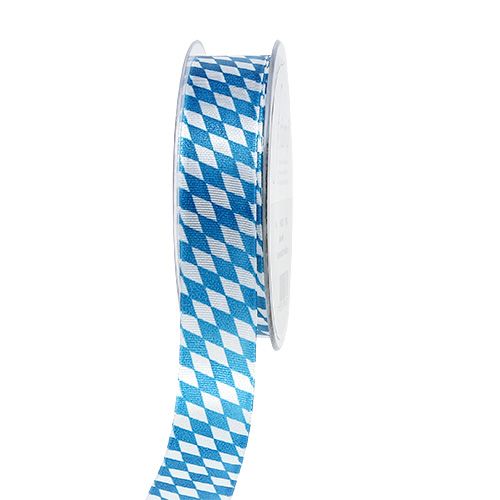 Dekoband Weiß-Blau 25mm 20m