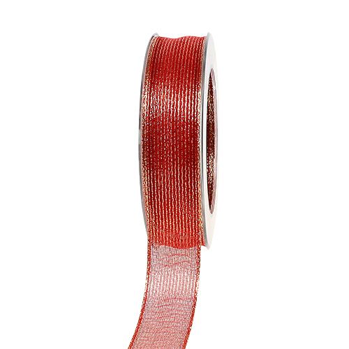 Dekoband mit Lurexstreifen Rot 25mm 20m bestellen | Floristik24.at