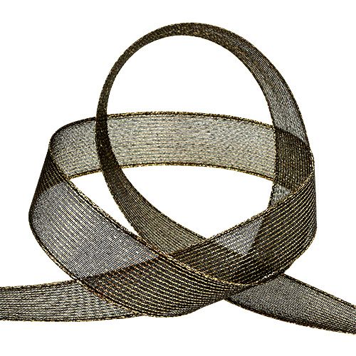 Dekoband mit Lurexstreifen Schwarz 25mm 20m | Floristik24.at