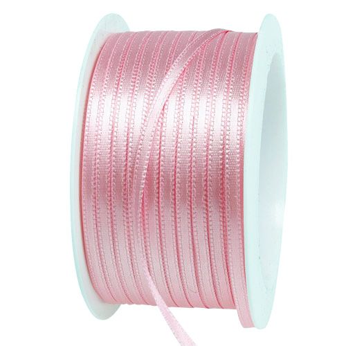 Floristik24 Geschenk- und Dekorationsband 3mm x 50m Pastellrosa