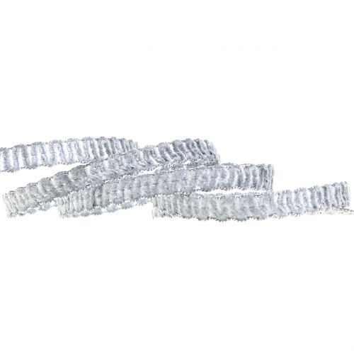 Floristik24 Dekoband Samtoptik Grau 10mm 20m