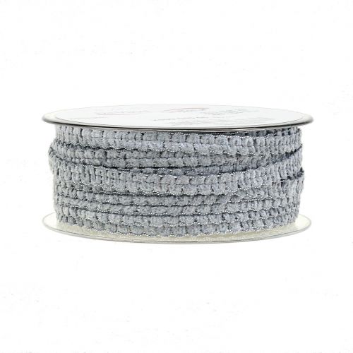 Floristik24 Dekoband Samtoptik Grau 10mm 20m