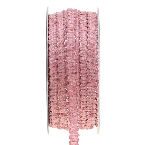 Floristik24 Dekoband Samtoptik Rosa 10mm 20m