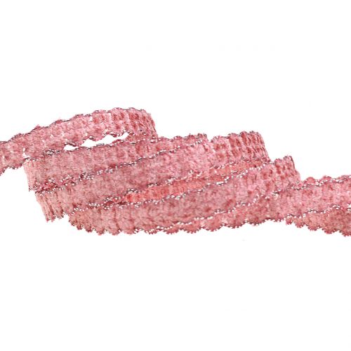 Floristik24 Dekoband Samtoptik Rosa 10mm 20m