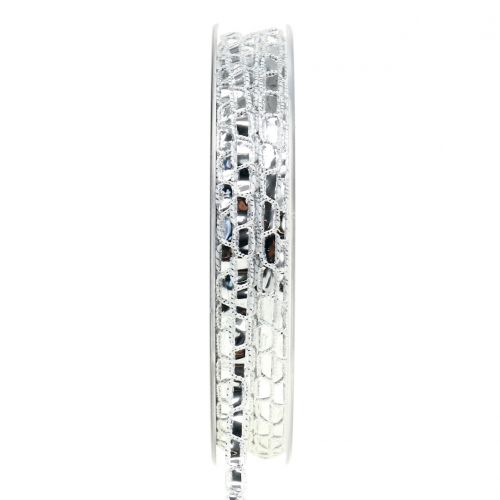 Floristik24 Dekoband Silber glänzend 5mm 15m