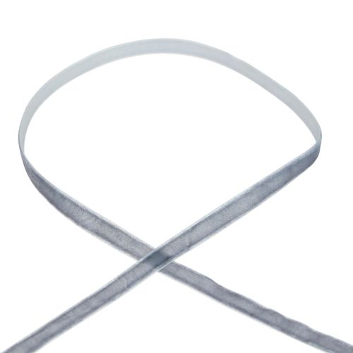 Floristik24 Dekoband Samtband Geschenkband Velvet Grau 10mm 20m