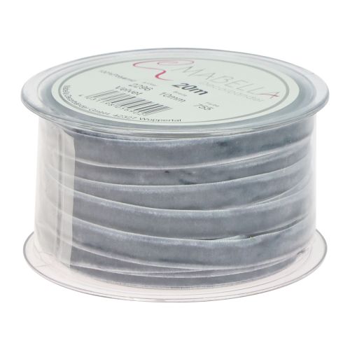 Floristik24 Dekoband Samtband Geschenkband Velvet Grau 10mm 20m