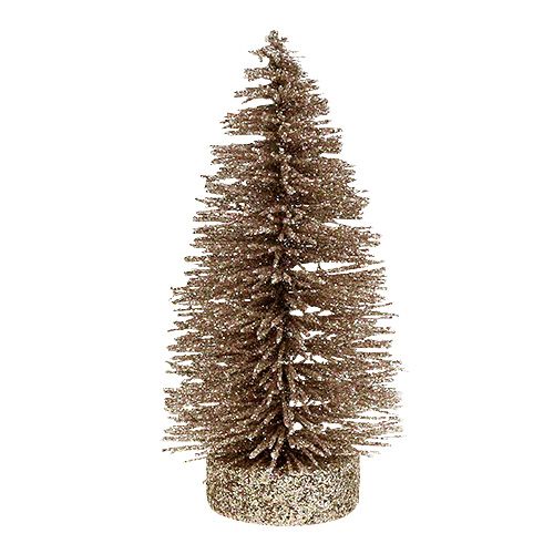 Floristik24 Dekobaum beglittert Hellgold H14cm 4St