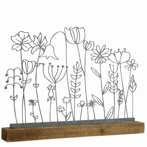 Floristik24 Aufsteller Metall Deko Tischdeko Blumenwiese 37×5×27,5cm