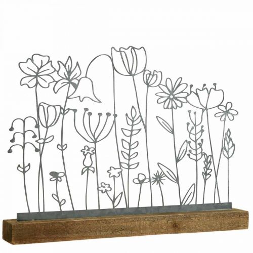 Floristik24 Aufsteller Metall Deko Tischdeko Blumenwiese 37×5×27,5cm