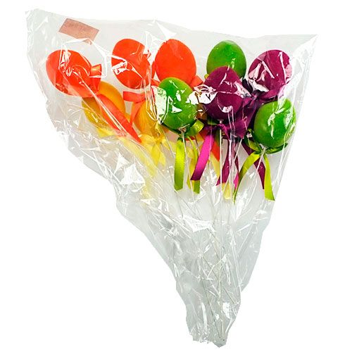 Floristik24 Deko-Eier mit Draht beflockt bunt 6cm 12St