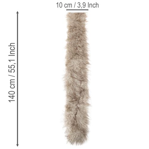 Fellband aus Kunstfell 10x140cm Beige-Braun 3er-Set | Floristik24.at
