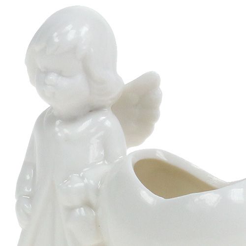 Floristik24 Dekofigur Engel mit Herz 9,5cm Weiß