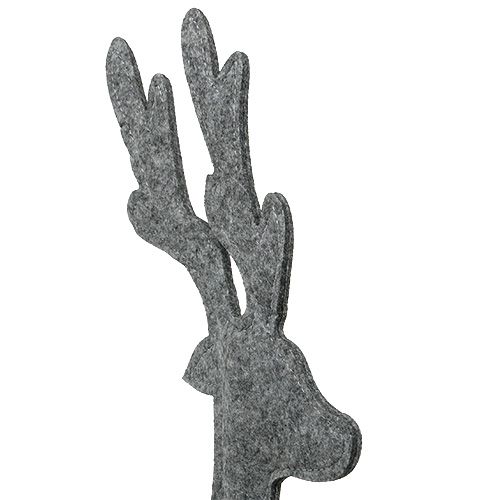 Floristik24 Dekofigur Hirsch aus Filz 60cm Grau
