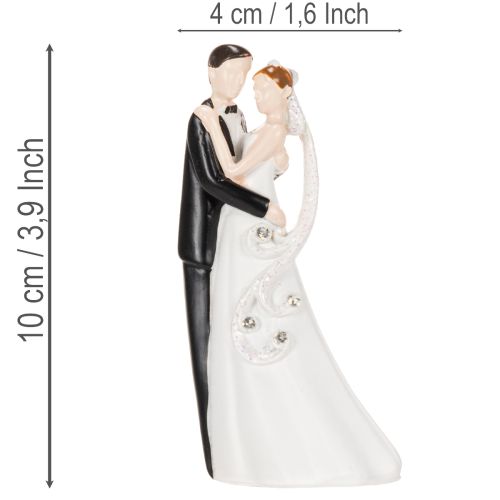Dekofigur Hochzeitspaar 10,5cm aus Polyresin in Weiß und Schwarz | Floristik24.at