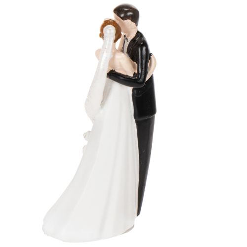 Dekofigur Hochzeitspaar 10,5cm aus Polyresin in Weiß und Schwarz | Floristik24.at
