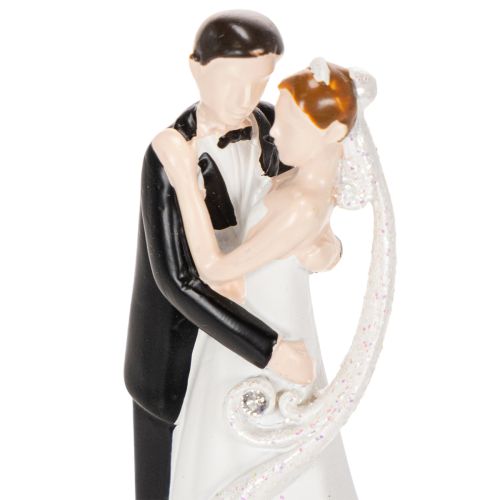 Dekofigur Hochzeitspaar 10,5cm aus Polyresin in Weiß und Schwarz | Floristik24.at