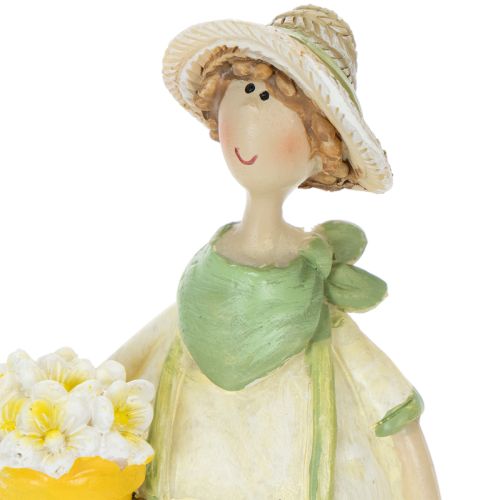 Dekofiguren Gärtner aus Polyresin 16,5×5,5 cm Grün Gelb 2-teilig | Floristik24.at