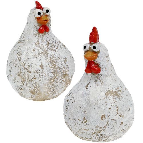 Floristik24 Dekofiguren Huhn und Hahn 5,5cm - 6,5cm 6St