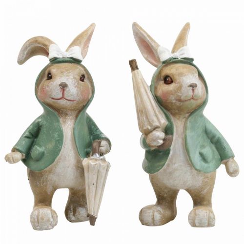Floristik24 Dekofiguren Deko Hase mit Regenschirm H10,5cm 4St