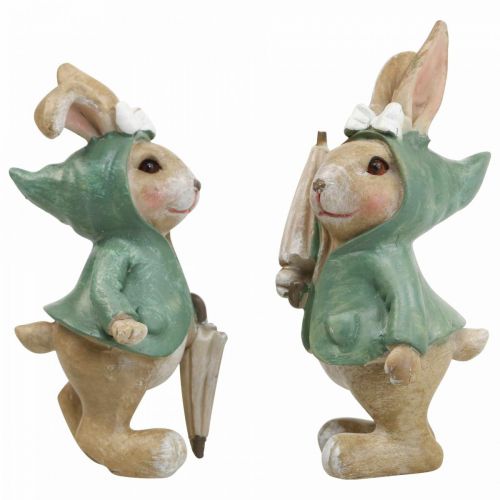 Floristik24 Dekofiguren Deko Hase mit Regenschirm H10,5cm 4St