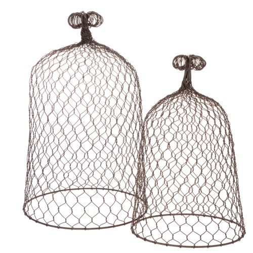 Metall-Dekoglocke mit Griff, 2er-Set, Dunkelbraun/Edelrost, H50/41 cm Ø30/25 cm bestellen | Floristik24.at